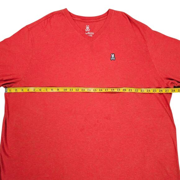 Psycho Bunny Shirt Mens 3XL Red V Neck Short Sleeve T Shirt Casual PIma Cotton - Picture 8 of 9